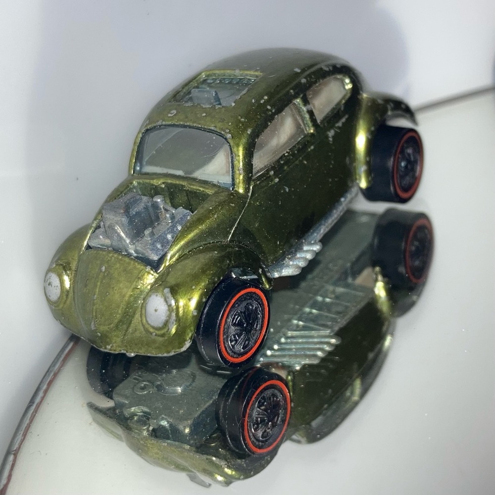 Vintage 1968 Hot Wheels Redlines USA olive Custom Volkswagen Great Condition